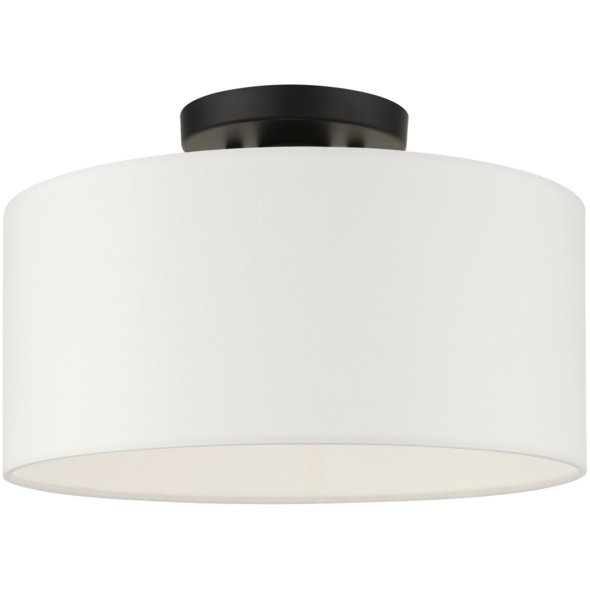 Meridian 1 Light 13 inch Black Semi-Flush Ceiling Light