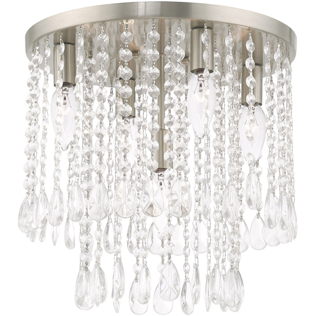 Elizabeth 5 Light 14 inch Brushed Nickel Flush Mount Ceiling Light
