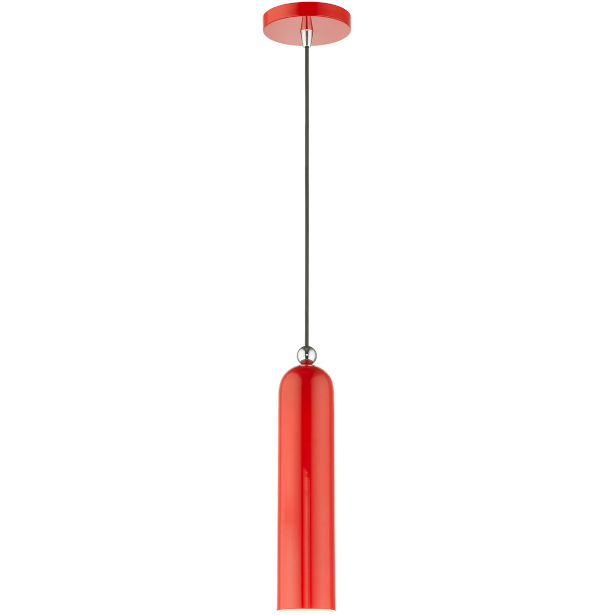 Ardmore 1 Light 5.13 inch Shiny Red with Polished Chrome Accents Single Pendant Ceiling Light