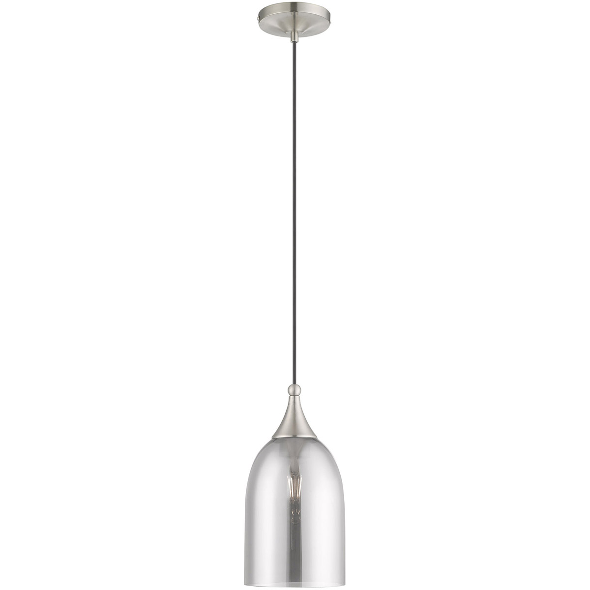Hand Blown Art Glass Mini Pendants 1 Light 6.25 inch Brushed Nickel Mini Pendant Ceiling Light