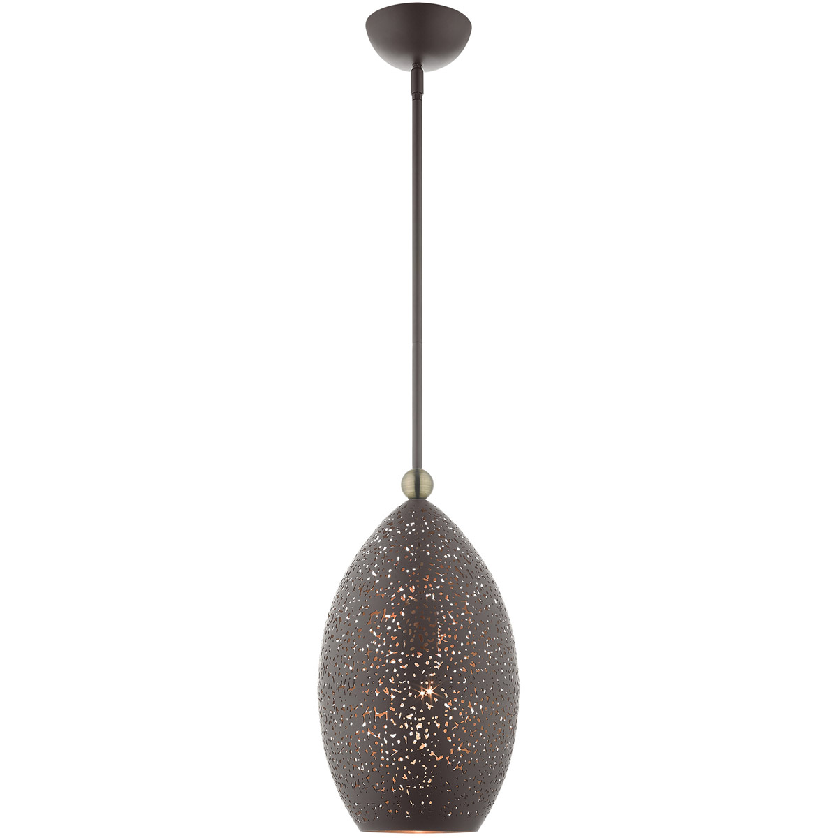 Charlton 1 Light 9 inch Bronze with Antique Brass Accents Pendant Ceiling Light
