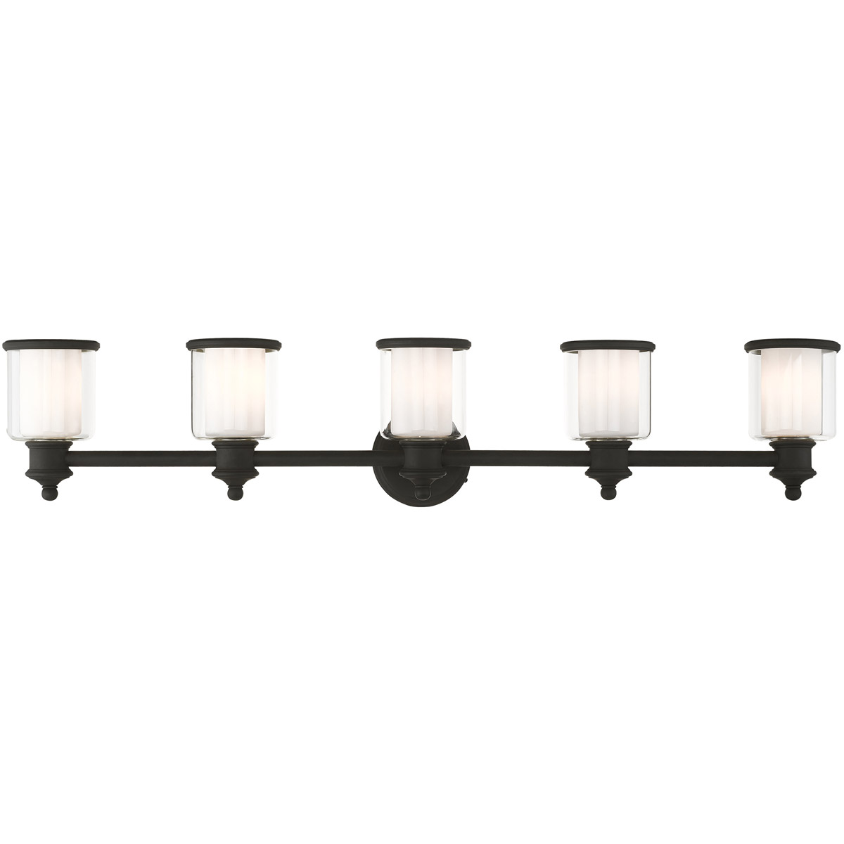 Middlebush 5 Light 46 inch Black Vanity Sconce Wall Light
