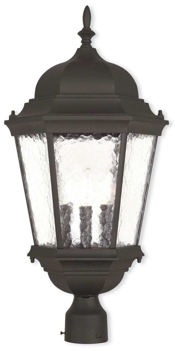 Hamilton 3 Light 27 inch Textured Black Outdoor Post Top Lantern