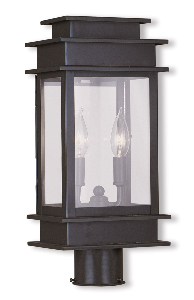 Princeton 2 Light 16.75 inch Bronze Outdoor Post Top Lantern