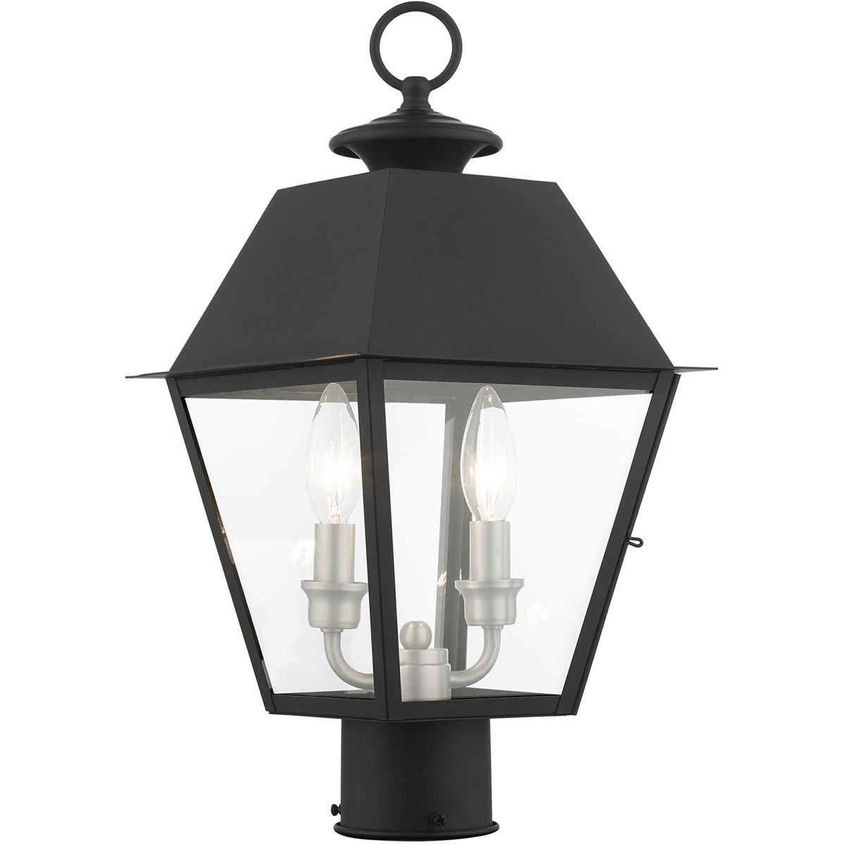 Mansfield 2 Light 17 inch Black Outdoor Post Top Lantern