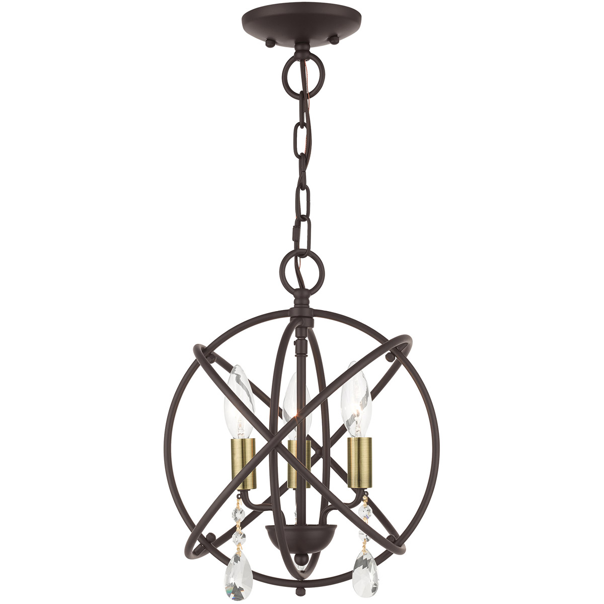 Aria 3 Light 12.63 inch Bronze Convertible Chandelier / Semi Flush Ceiling Light