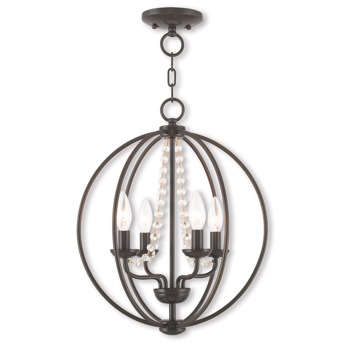 Arabella 4 Light 15 inch English Bronze Convertible Mini Chandelier/Ceiling Mount Ceiling Light