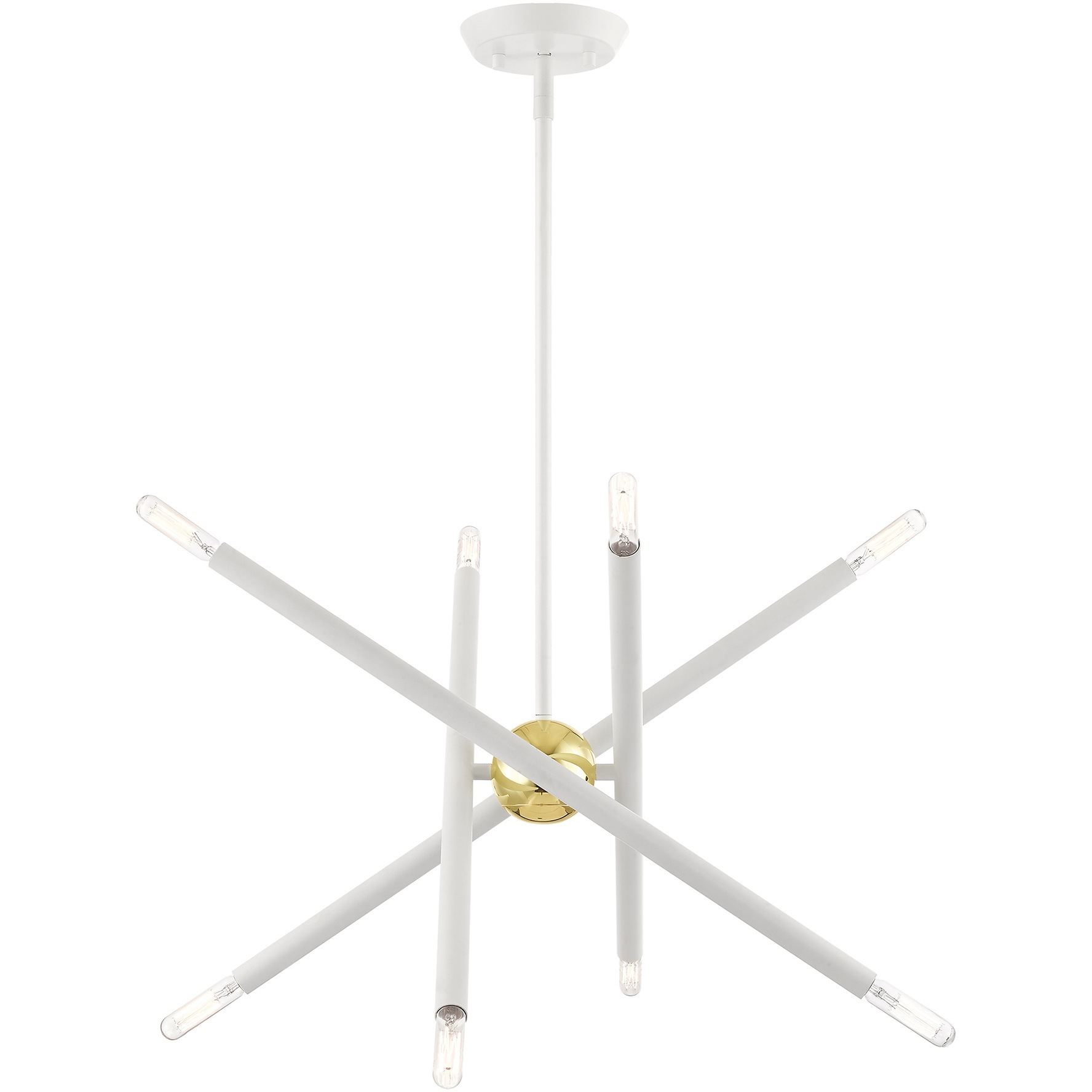 Soho 8 Light 19.5 inch White with Polished Brass Accents Chandelier Ceiling Light