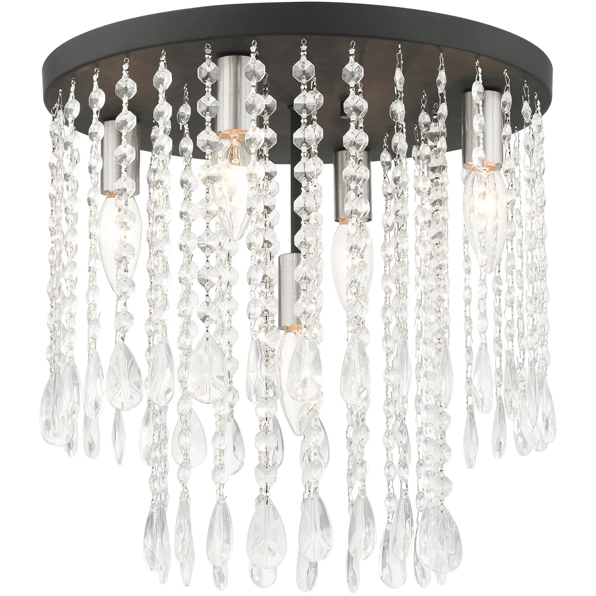 Elizabeth 5 Light 13.75 inch Black Flush Mount Ceiling Light