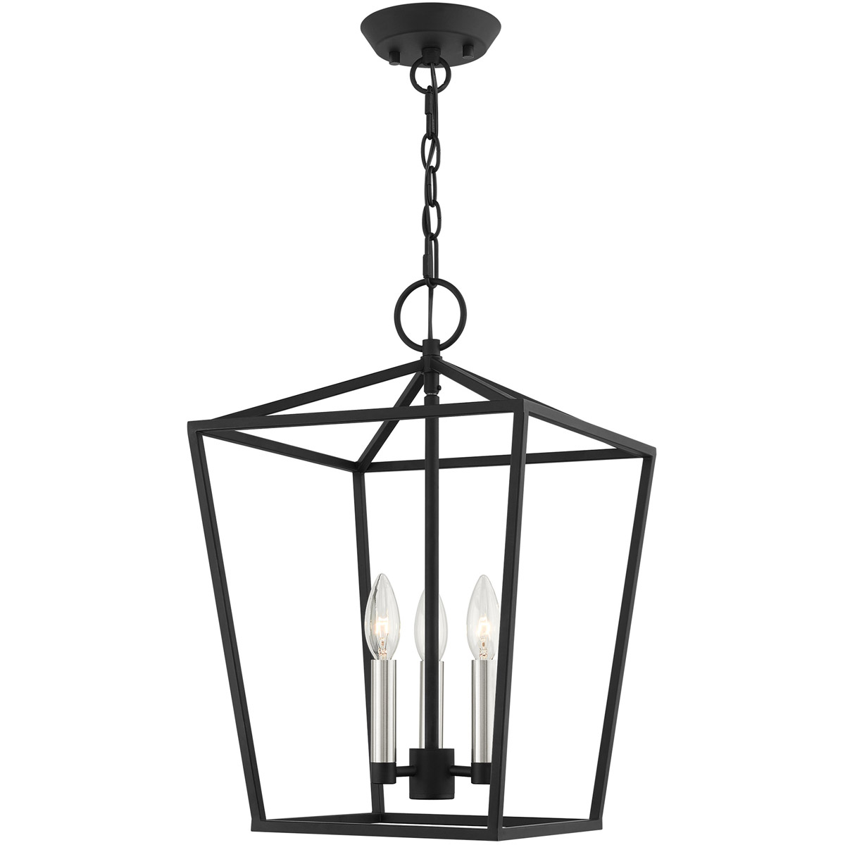 Devone 3 Light 12.5 inch Black Convertible Semi Flush/Lantern Ceiling Light