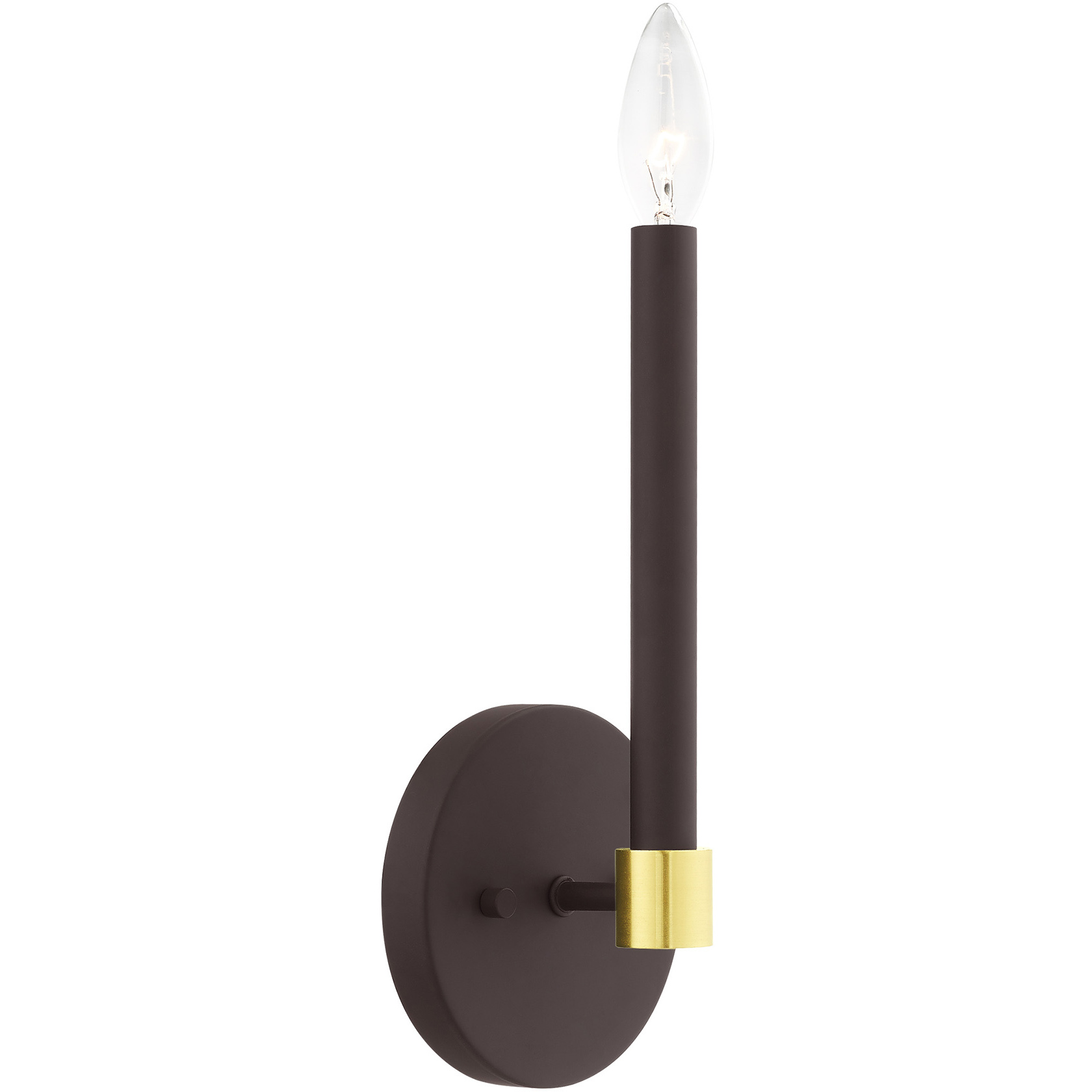 Karlstad 1 Light 5.13 inch Bronze with Satin Brass Accents ADA Sconce Wall Light
