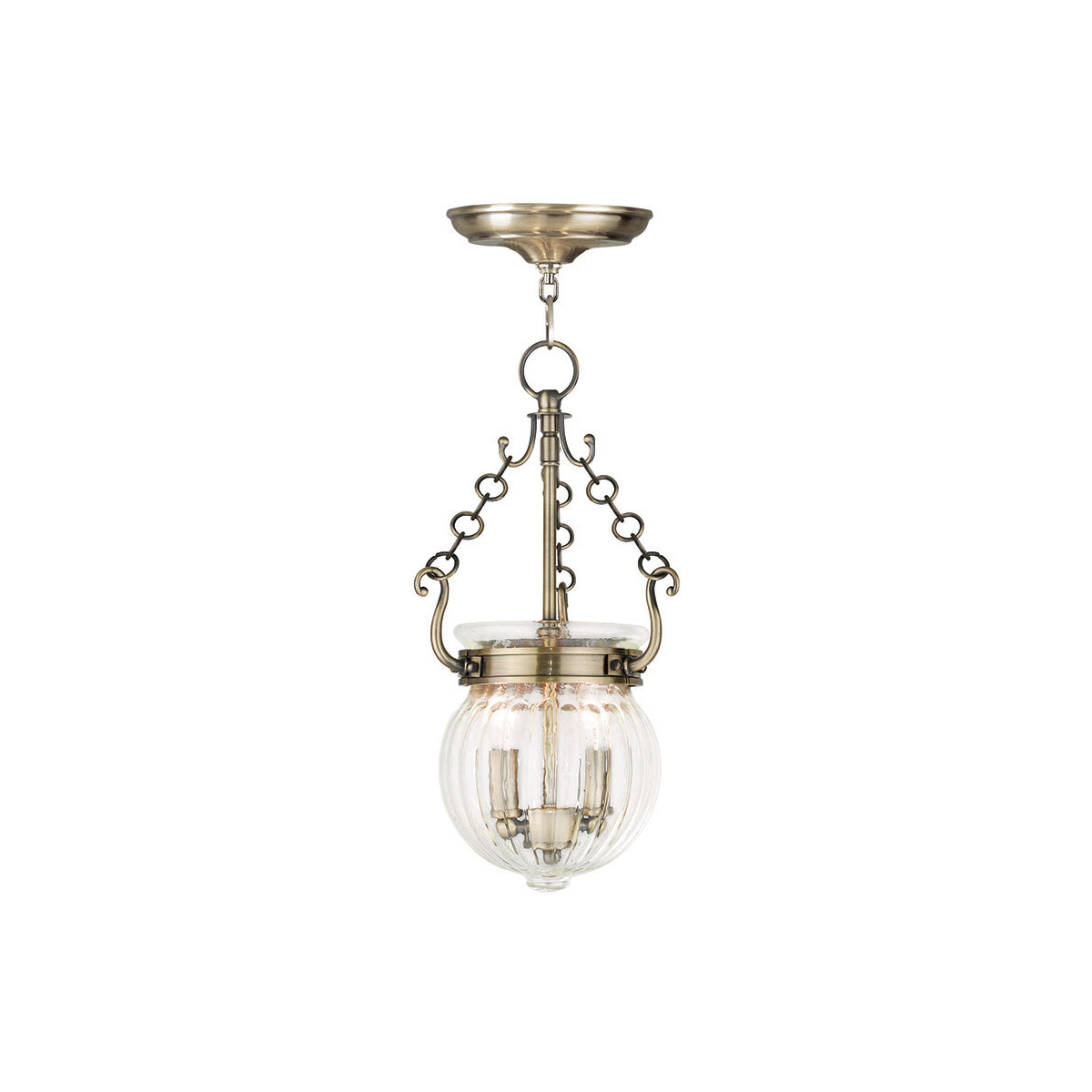 Everett 2 Light 8.5 inch Antique Brass Pendant Ceiling Light