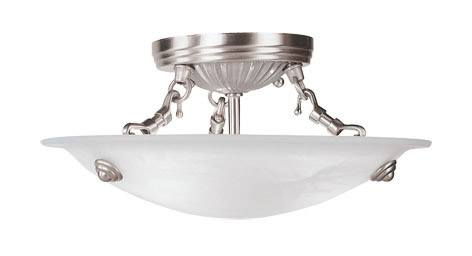 Oasis 3 Light 12 inch Brushed Nickel Semi-Flush Mount Ceiling Light