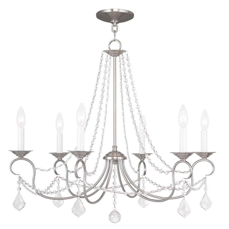 Pennington 6 Light 28 inch Brushed Nickel Chandelier Ceiling Light