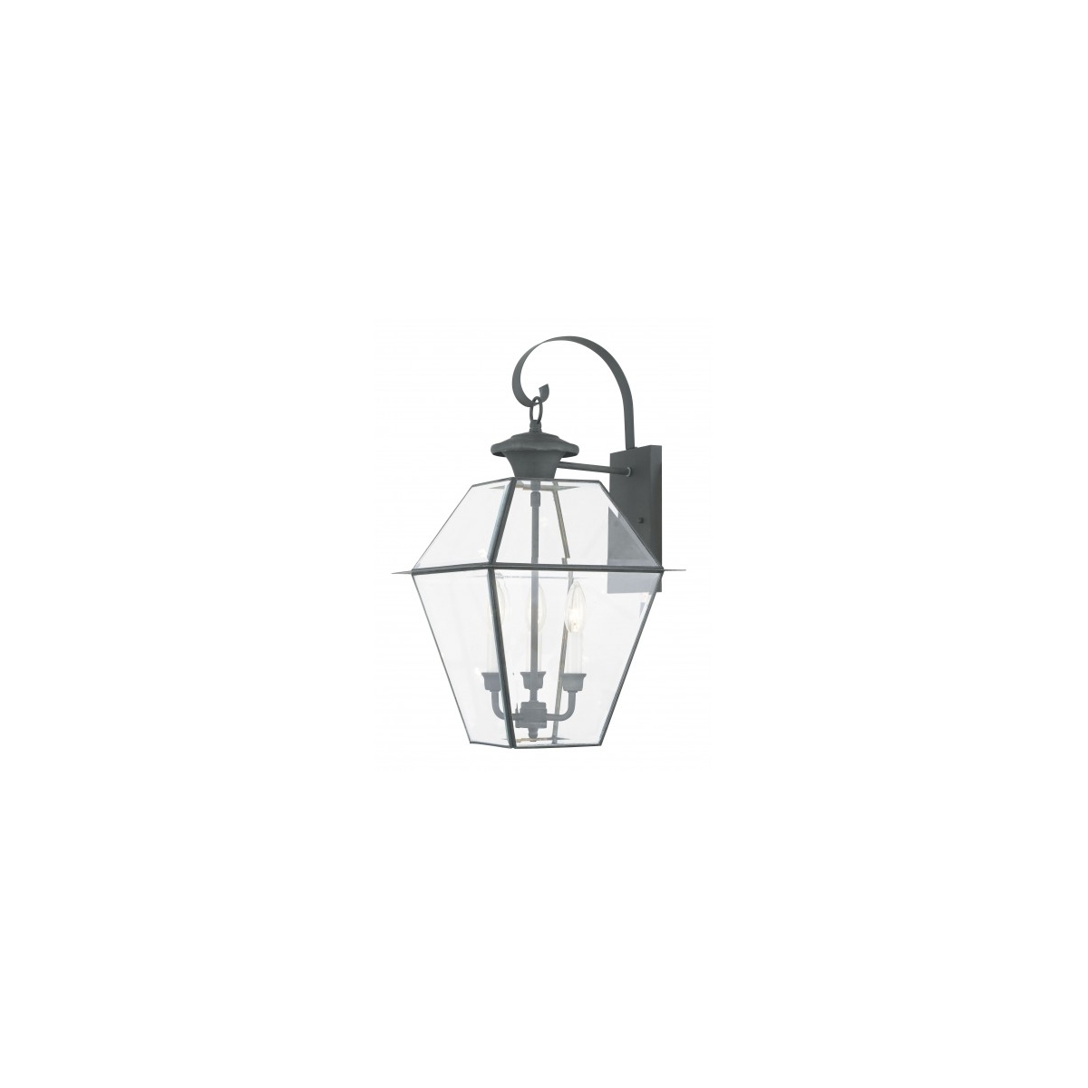 Westover 3 Light 23.25 inch Charcoal Outdoor Wall Lantern