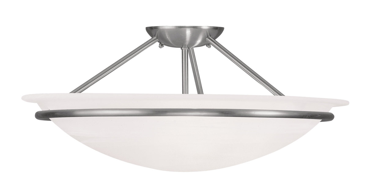Newburgh 3 Light 20 inch Brushed Nickel Semi-Flush Mount Ceiling Light